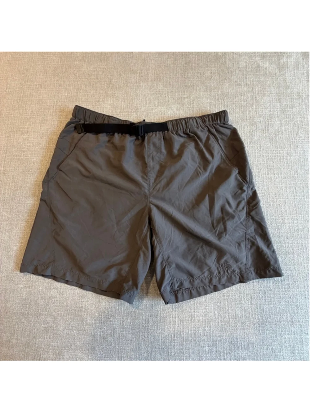 North Face Shorts Mens Gray Ripstop belted Outdoor Hiking Utility Shorts XL